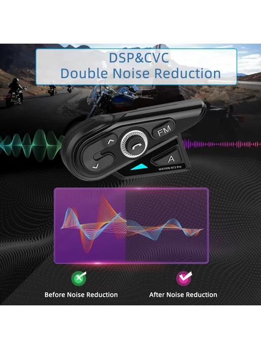 WAYXIN Мотогарнитура R15 Pro Double Pack, черный, фото 5