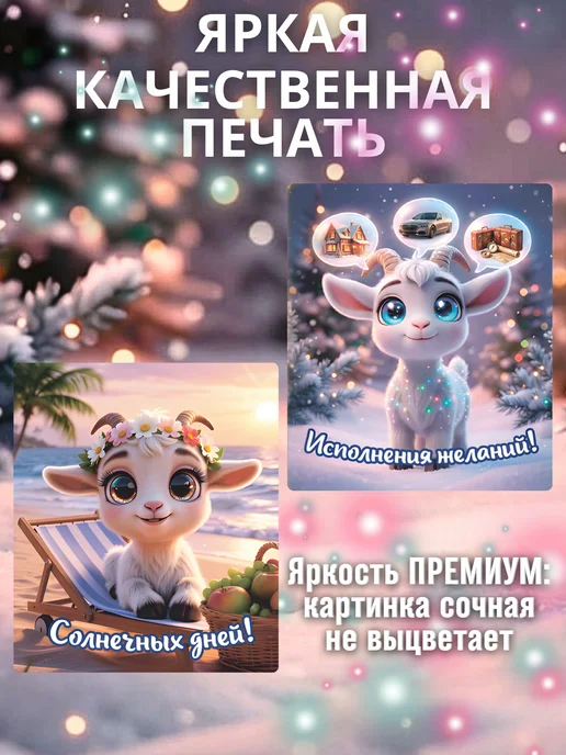 АРТ БАР Новогодние магниты на холодильник символ года Козы 2027, вариант, фото 5