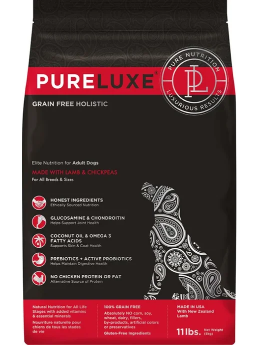 Сухой корм PureLuxe Монобелковый Нутом для собак, ягненок, 9,98 кг, фото 3