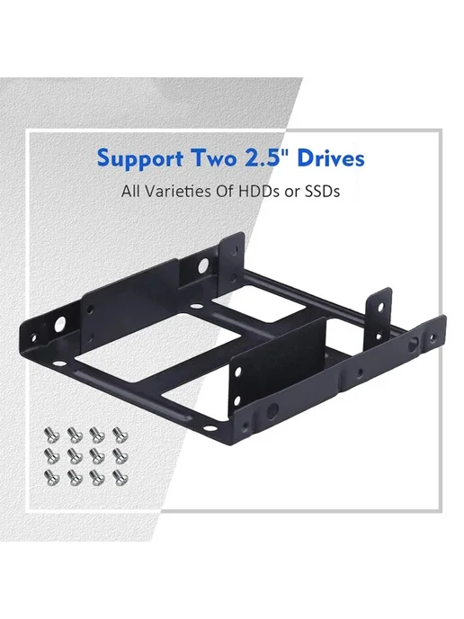 Нет бренда Двойной кронштейн для жестких дисков black Disk Bracket, черный, фото 2