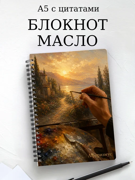 Блокнот Масляная живопись с мотивирующими цитатами