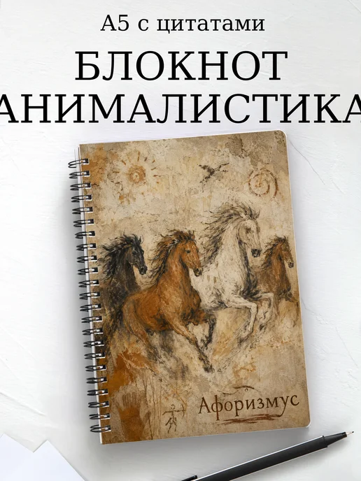 Блокнот Анималистика с мотивирующими цитатами