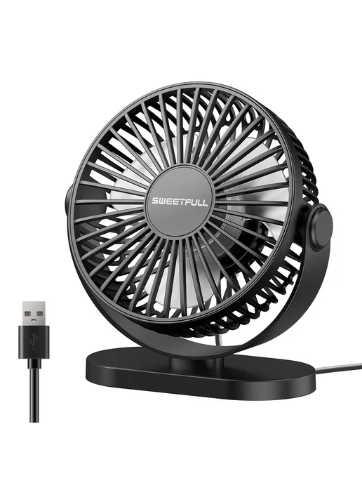 sweetfull Портативный USB-вентилятор Black, цвет черный, черный