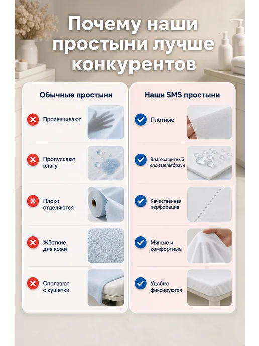 ГЕОХ Простыни одноразовые в рулоне 100 шт 200х80 12 г м², 100 шт, 12 г, фото 5