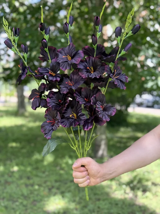 Гладиолусы Искусственные цветы для декора и кладбища, черный, фото 2