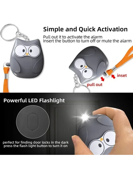 Нет бренда Сигнализация для самообороны Owl, PURPLE, розовый, фото 4