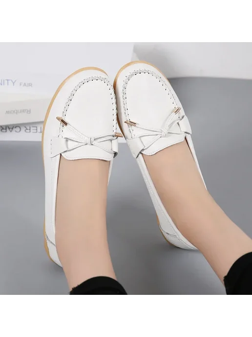 PUAMSS Женские Весенние Мягкие Мокасины-лоферы Из Натуральной Кожи, бежевый, фото 7