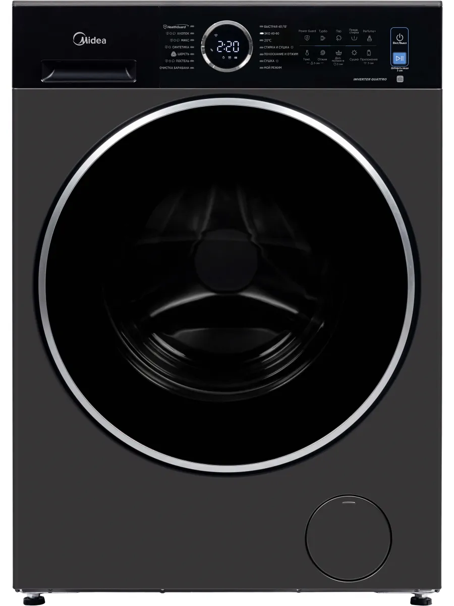 Midea Стиральная машина MF205D80WB T-RU кл. A фронт. макс. 8кг (с