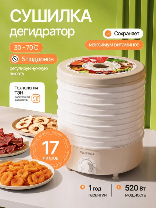 Чудесница Электросушилка для овощей и фруктов 5 уровней, вариант