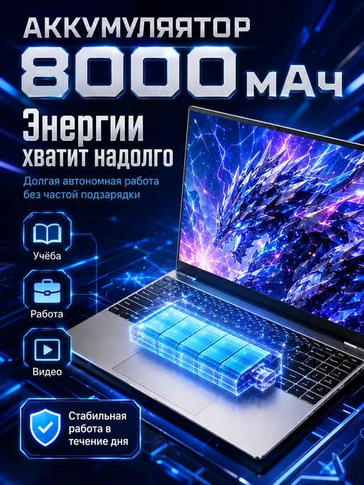 15.6” i7 Ноутбук, ОЗУ 32 ГБ, SSD 2ТБ для работы и игр, 32 ГБ, 2 ТБ, фото 5