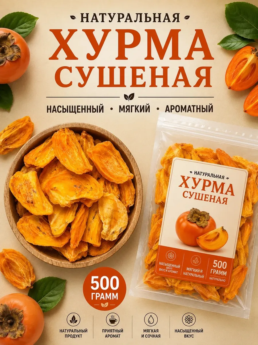 Хурма сушеная без сахара 500гр