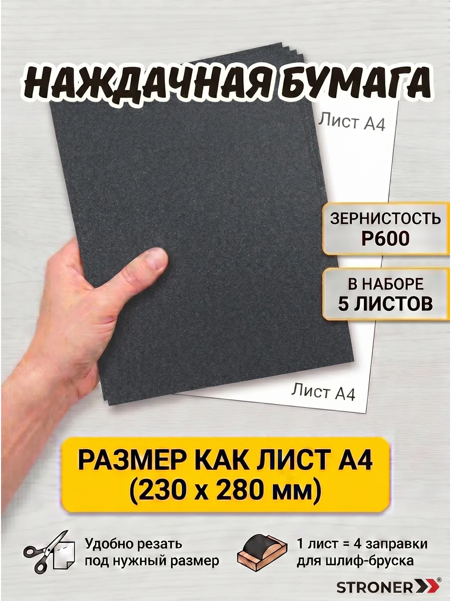 Бумага наждачная набор р600 5шт