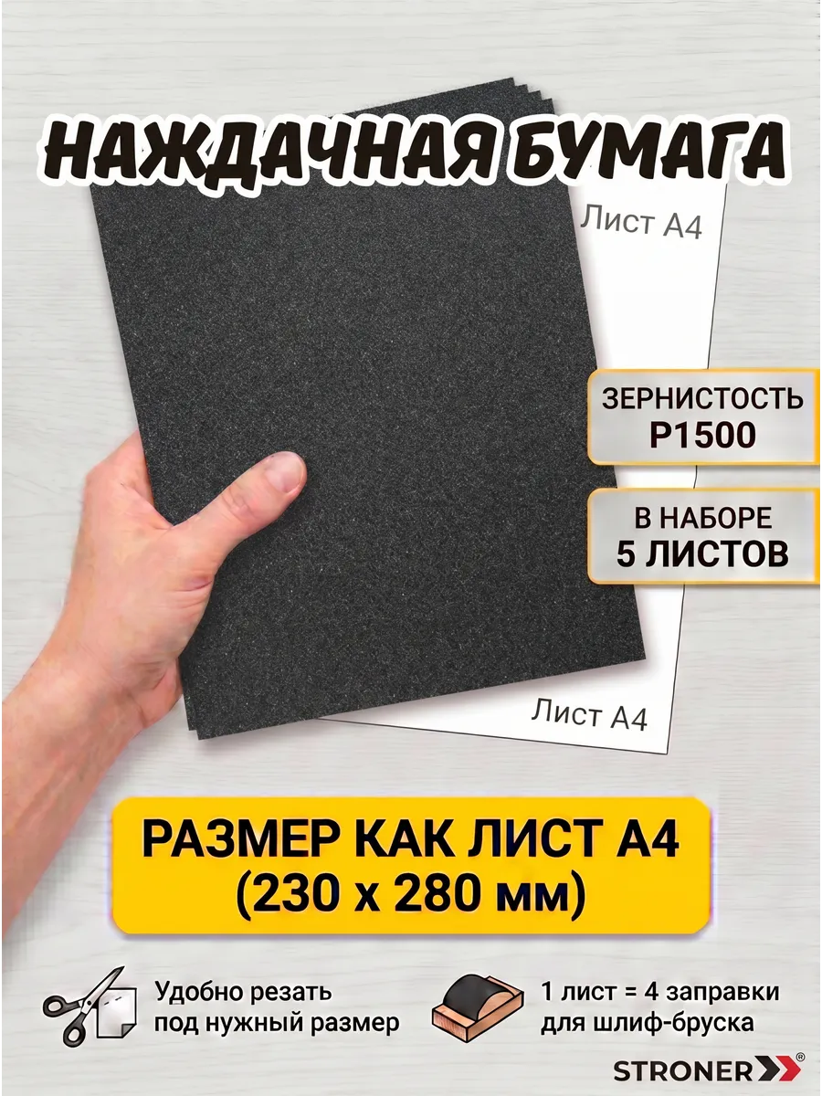 Бумага наждачная набор р1500 5шт
