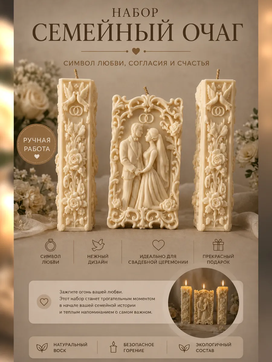 Свечи свадебные Семейный Очаг