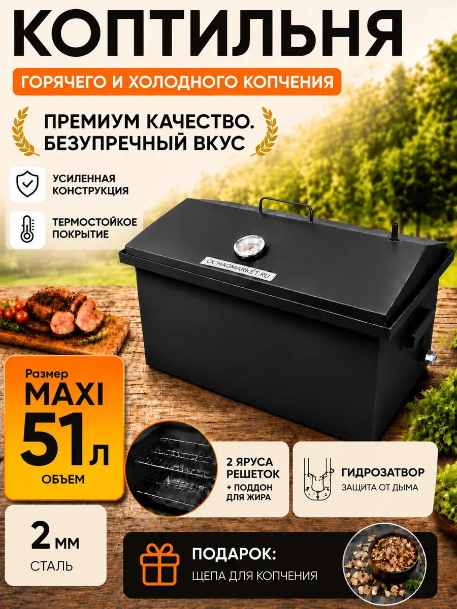 Коптильня горячего и холодного копчения коптилка