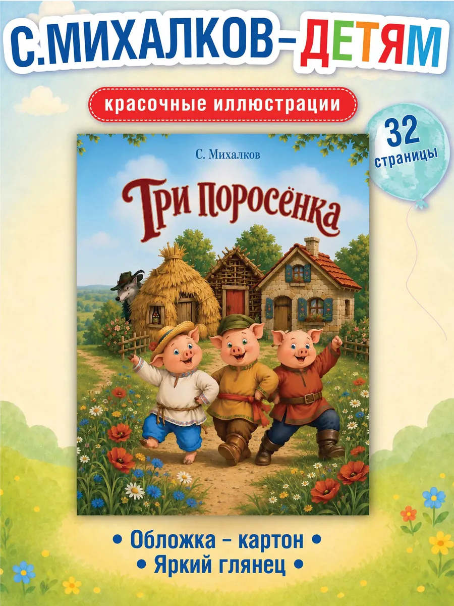 Три поросёнка, С. Михалков, сказка для детей