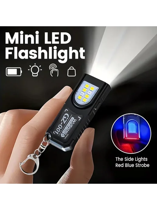 KDULIT Мини-фонарик USB COB 2PCS with Box, 2 шт, фото 2