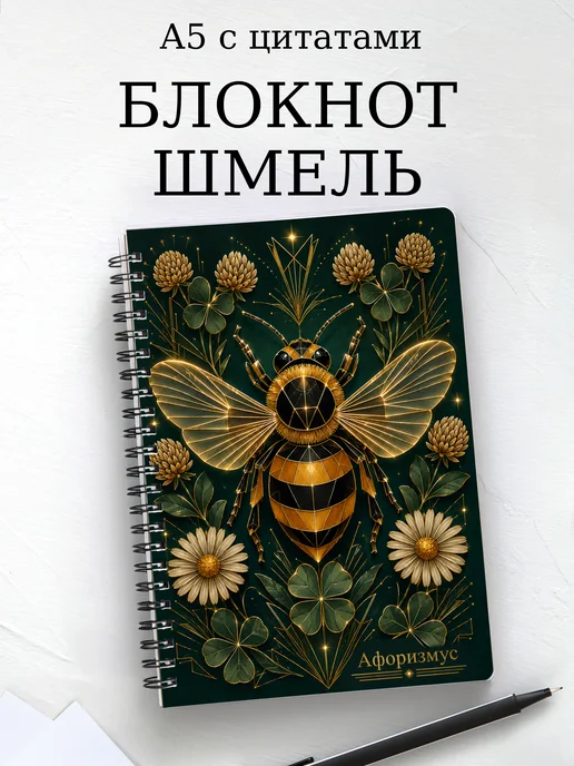 Блокнот Шмель с мотивирующими цитатами
