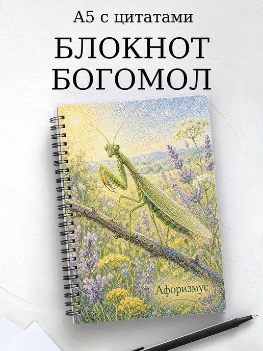 Блокнот Богомол с мотивирующими цитатами