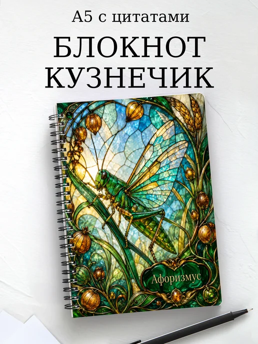 Блокнот Кузнечик с мотивирующими цитатами