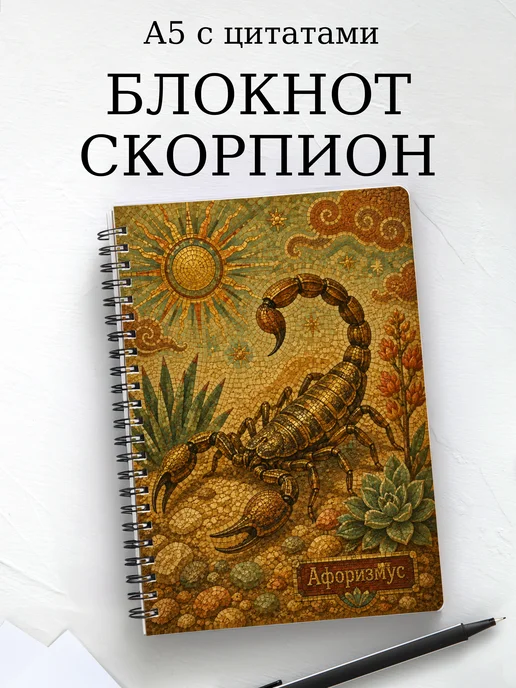 Блокнот Скорпион с мотивирующими цитатами