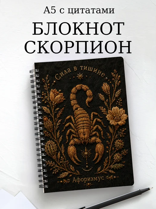 Блокнот Скорпион с мотивирующими цитатами