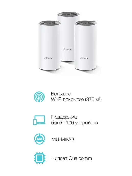 TP-link Mesh система wifi Whole-Home Mesh Deco E4 802.11ac (3-pack), вариант, фото 2