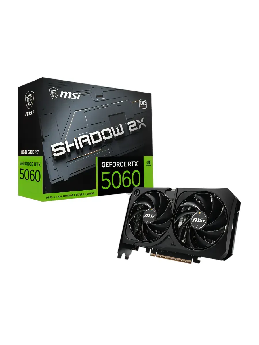 MSI Видеокарта GeForce RTX 5060 8G SHADOW 2X OC MAX 8Gb GDDR7