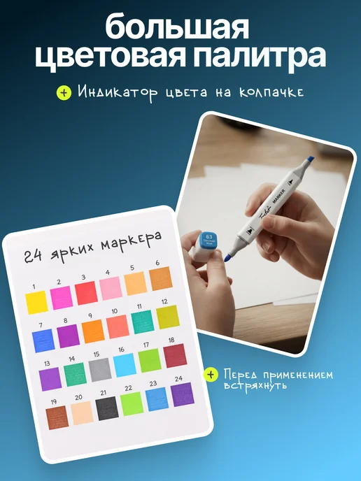 TANFORT Маркеры для скетчинга набор двусторонних фломастеров 36 шт, 36 шт, фото 3