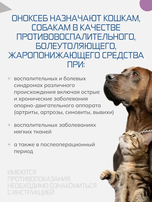 Nita-Farm Оноксеб 40 мг противовоспалительное для животных - 10 табл, 40, фото 2