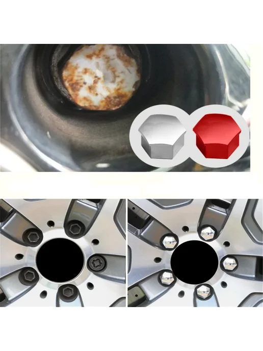 Нет бренда Серые колпачки на колесные гайки 21mm Fiat, серый, фото 6
