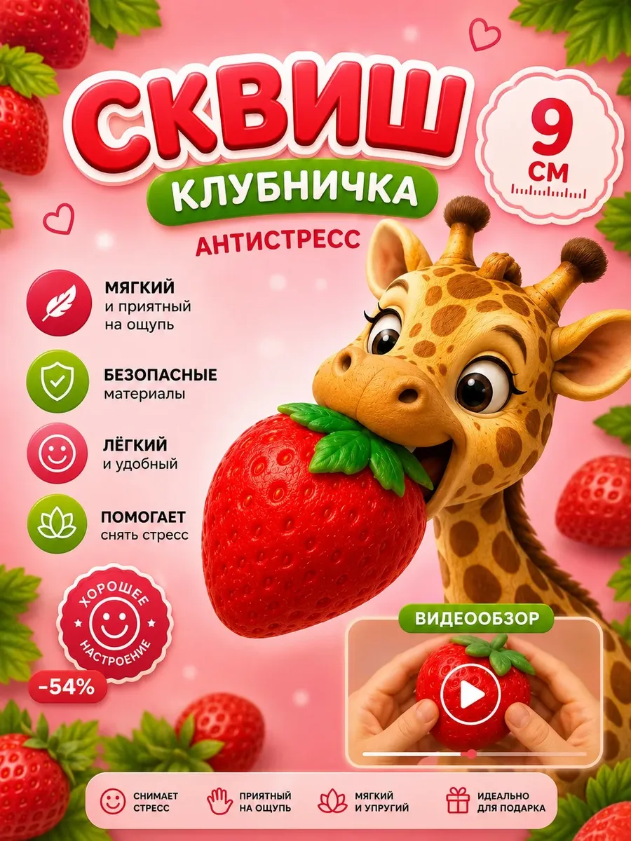 Сквиш клубника антистресс