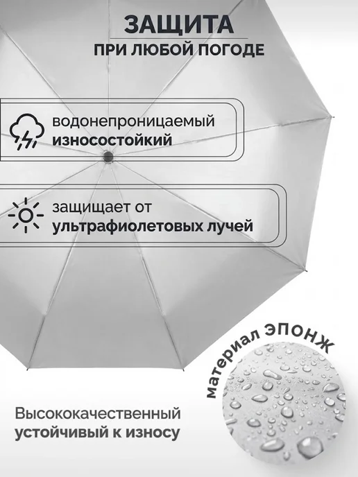 MINISO Life Дорожный зонт складной мини - молочный, белый, фото 3
