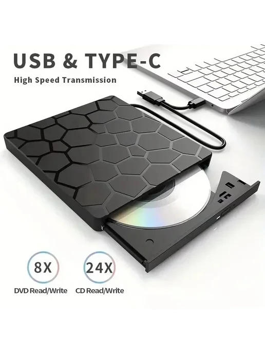 MayAug 7-в-1 USB3.0 Type-C привод для CD DVD, 7-в-1 Type-C CD DVD, фото 4