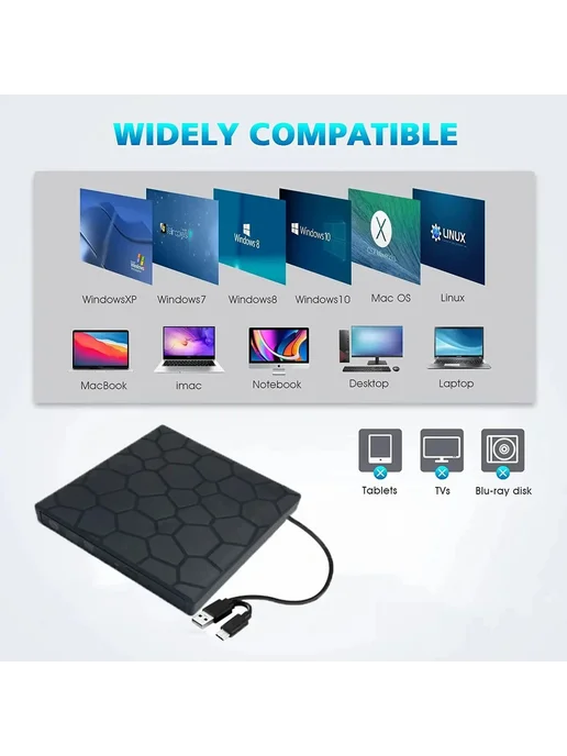 MayAug 7-в-1 USB3.0 Type-C привод для CD DVD, 7-в-1 Type-C CD DVD, фото 5