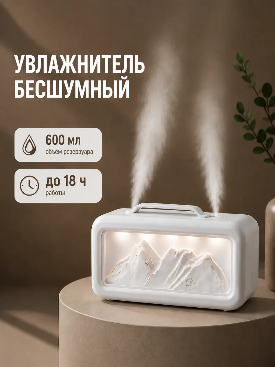 Бесшумный увлажнитель воздуха для дома мини с подсветкой