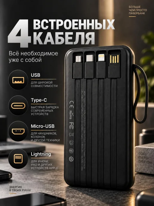 SoniX Повербанк 30000 mah Power bank с беспроводной зарядкой, 30000 мАч, фото 4