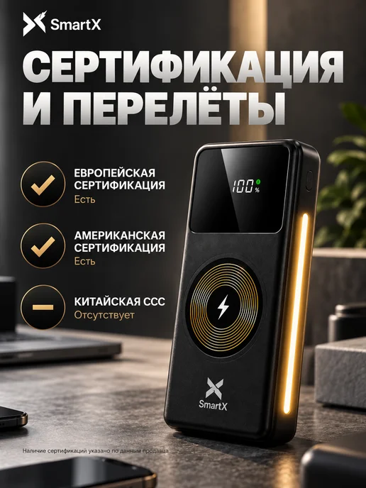 SoniX Повербанк 30000 mah Power bank с беспроводной зарядкой, 30000 мАч, фото 7