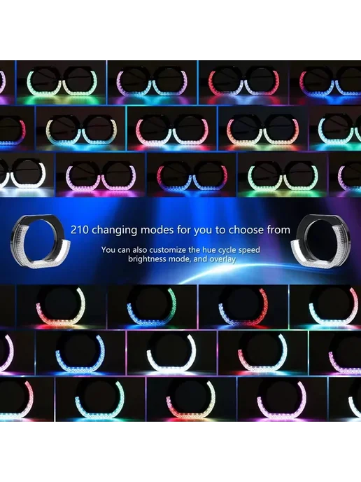 Нет бренда LED Angel Eyes i8-O, 3 дюйма, RGB-линзы, 3 i9-O RGB-проекторы, фото 6
