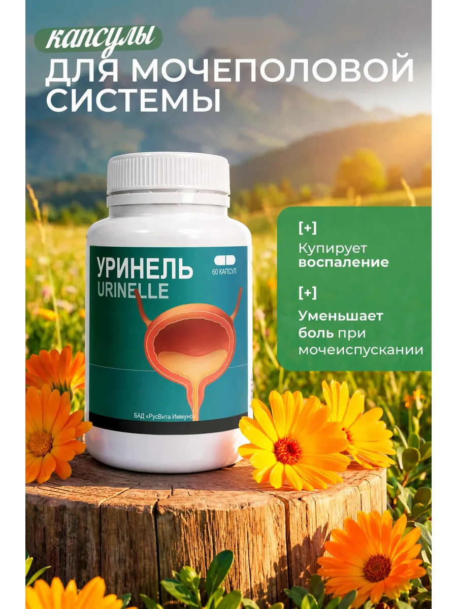 Уринель капсулы от недержания для женщин 1шт
