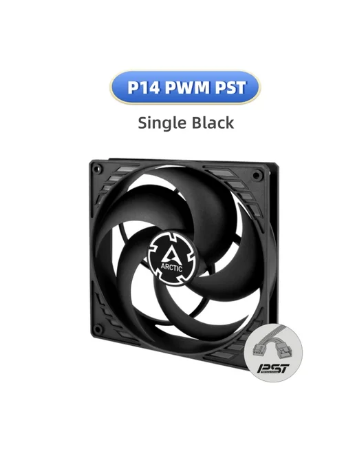 Вентилятор для компьютера ARCTIC P14 Slim PWM PST, черный