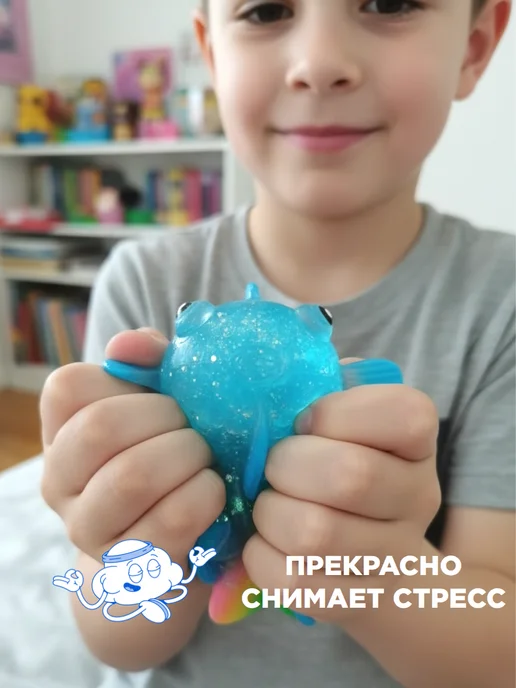 Рыбка антистресс сквиш FISH, синий, фото 2