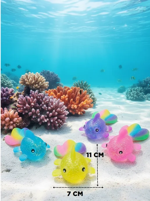 Рыбка антистресс сквиш FISH, синий, фото 4