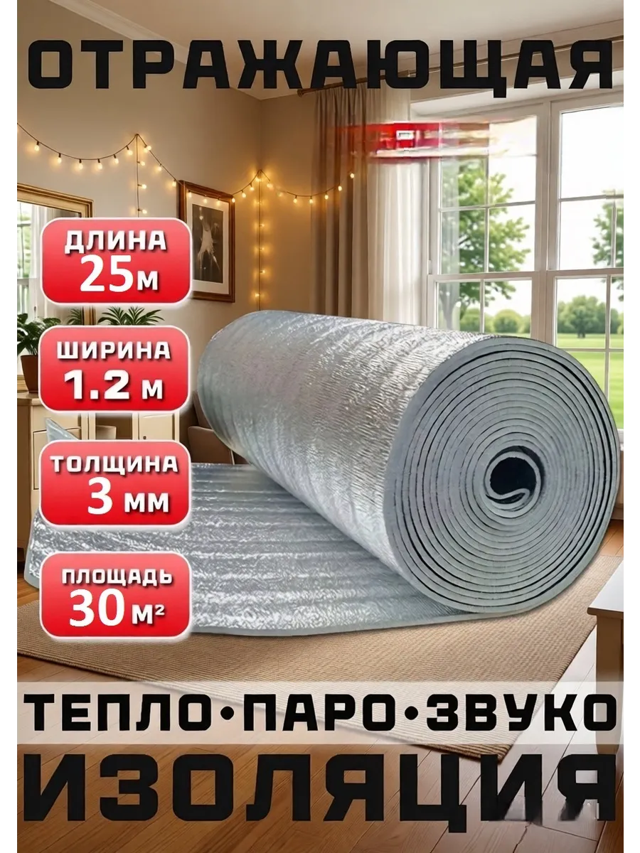 подложка фольгированная утеплитель упаковка 3мм