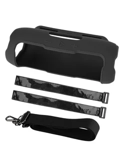 Нет бренда Силиконовый чехол для JBL FLIP 7 Black Shoulder Strap
