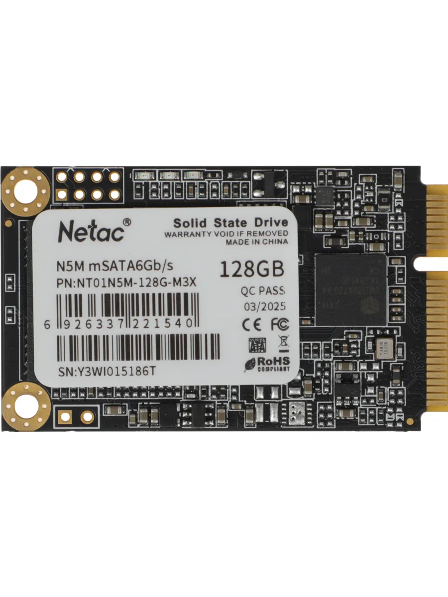 NETAC Накопитель SSD SATA-III 128GB NT01N5M-128G-M3X N5M mSATA