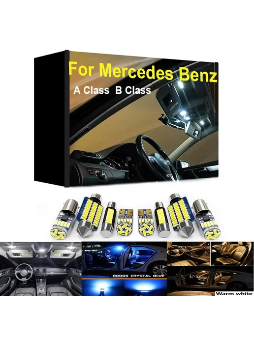 Нет бренда Светильники Mercedes 8000K White Blue A class W169 -12PCS, синий, mercedesbenz, фото 2