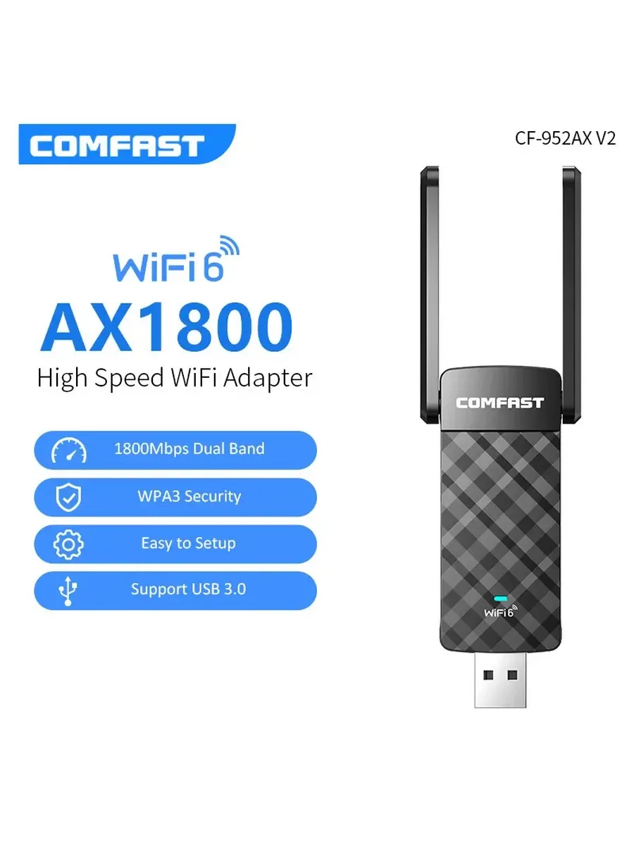 COMFAST WiFi 6 AX1800 USB адаптер 952AX V2