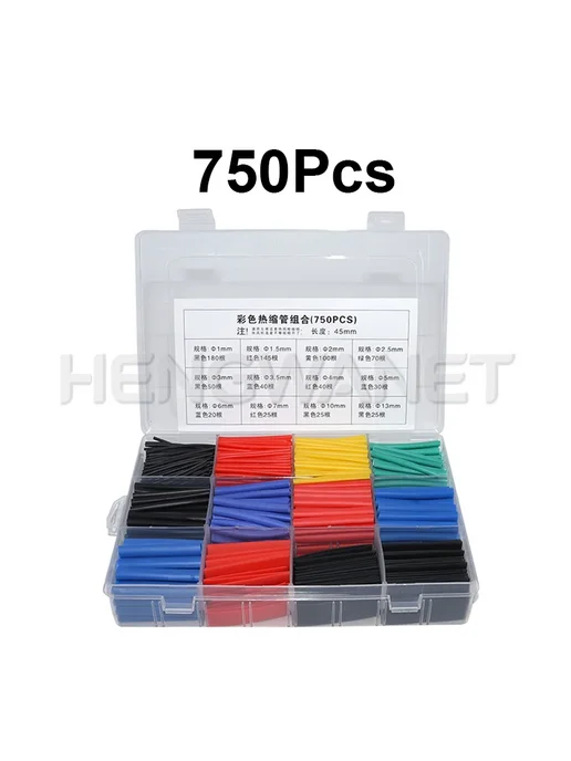 HENGWANET Термоусадочные трубки ПВХ 2 1 750pcs in box, 750 шт