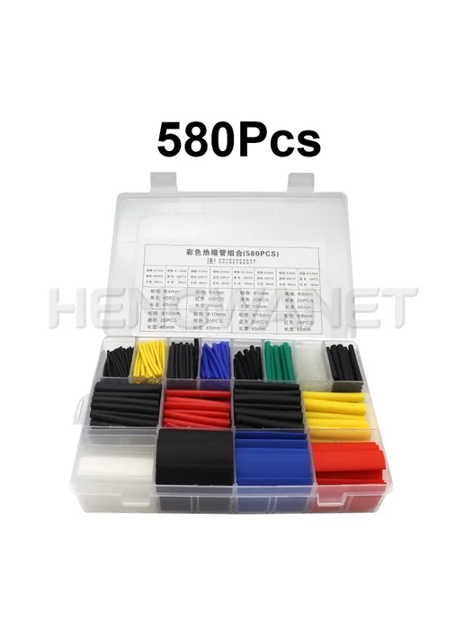 HENGWANET Термоусадочные трубки 580pcs в коробке, 580 шт
